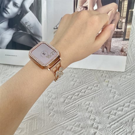【N450】「保護ケース付き」アップル ウォッチ バンド 女性 人気 applewatch バンド かわいい