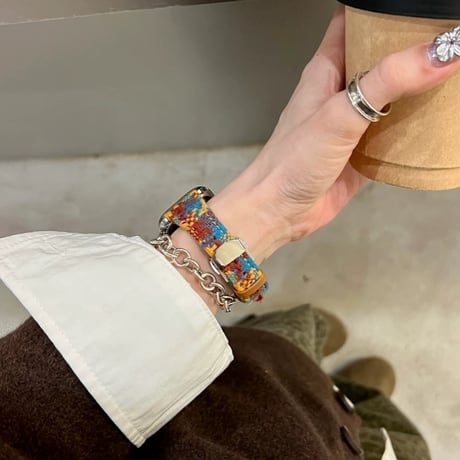 【N663】ツイード アップル ウォッチ Series11/SE3対応 バンド おしゃれ apple watch バンド かわいい 冬