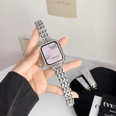 【N018】アップルウォッチ バンド 女性 キラキラ apple watch キラキラフレーム