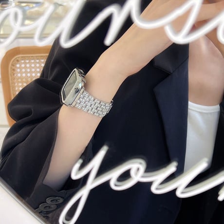 【N231】Apple Watch ゴールド バンド 女性 アップルウォッチ7 se バンド かわいい