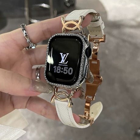【N626】アップル ウォッチ バンド レザー d バックル apple watch バンド 女性 人気「保護ケース付き」