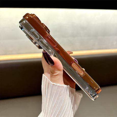 【N763】iphone17 ケース キラキラ iphone17pro オレンジ/シルバー/ディープブルー に 合う ケース