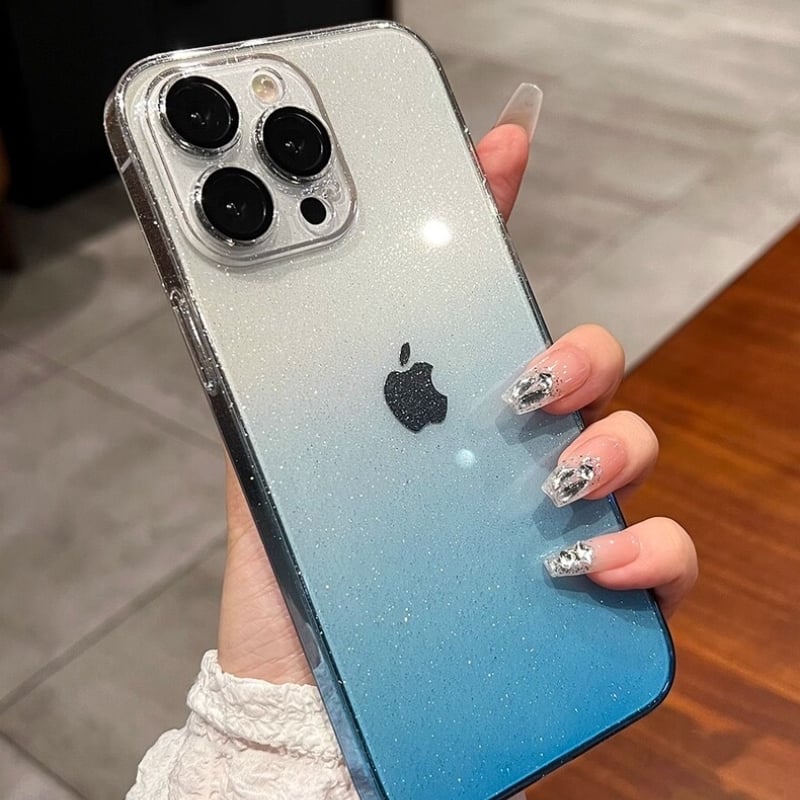 N483】キラキラ iphone15/14 ケース グラデーション iphone ケース ク
