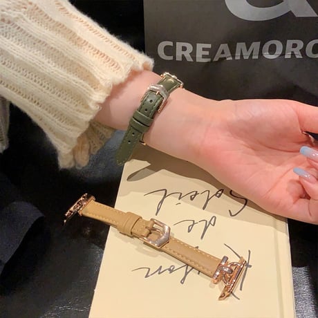 【N135】アップル ウォッチ バンド 革 エレガント apple watch バンド 女性 細め