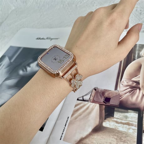 【N450】「保護ケース付き」アップル ウォッチ バンド 女性 人気 applewatch バンド かわいい