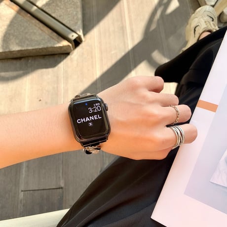 【N181】夏でも涼しいApple Watchバンド ステンレス+樹脂アップルワォッチバンド おしゃれ