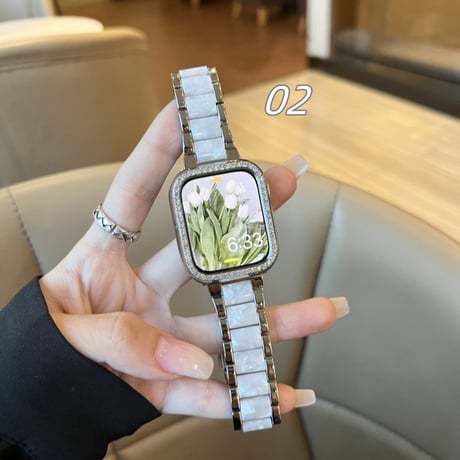 【N331】「apple watchケース付き」ステンレス+樹脂 apple watch バンド かわいい 40mm/42mm アップル ウォッチ バンド 女性 高級 set
