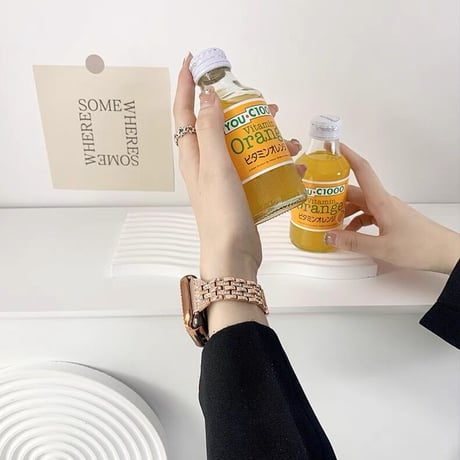 【N018】アップルウォッチ バンド 女性 キラキラ apple watch キラキラフレーム