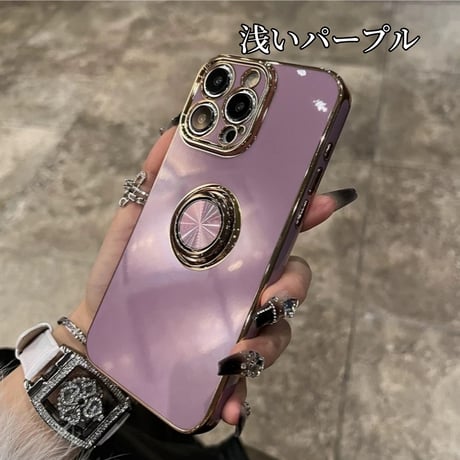 【N654】iphone16E/16 ケース リング 付き iphone ケース 大人 可愛い メッキ