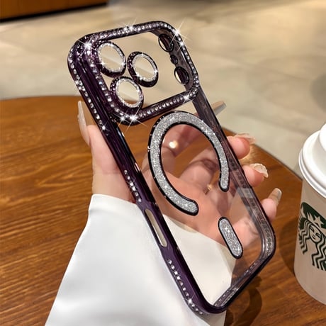【N736】iphone17/17pro ケース クリア キラキラ iPhone ケース マグセーフ カメラ保護