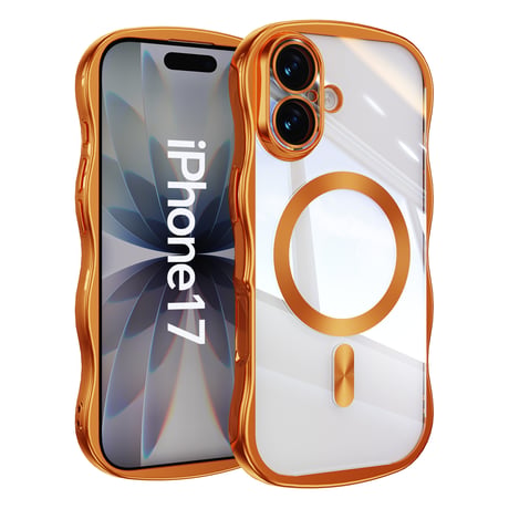 【N747】iphone ケース うねうね 透明 iphone17pro マグセーフ 対応 ケース 衝撃に強い