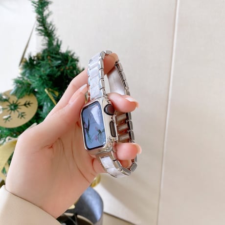 【N466】樹脂 × ステンレスアップルウォッチバンド applewatch バンド かわいい