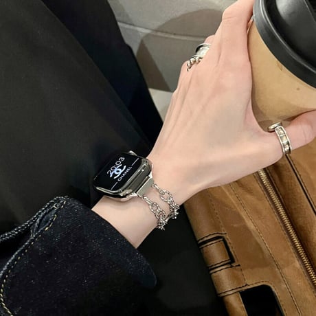 【N443】アップル ウォッチ シリーズ 10 チェーン バンド  apple watch バンド かわいい