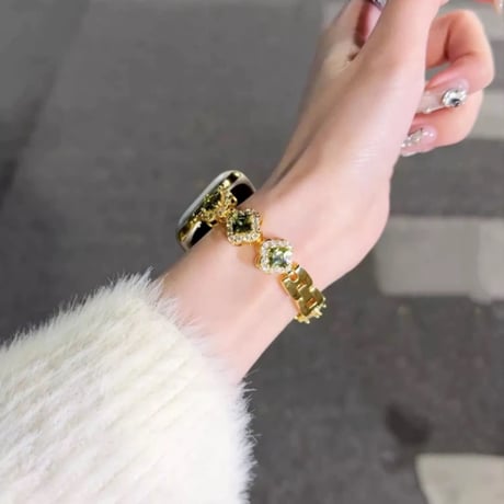 【N553】「バンド＆ケース2点セット」アップル ウォッチ バンド キラキラ apple watch ブレスレット 女性 人気