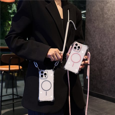 【N720】iphone17/16 ショルダーケース クリア マグセーフケース 衝撃に強い