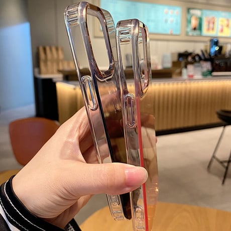 【N321】半透明 iphone17/16ケース グラデーション iphone ケース キラキラ メッキ