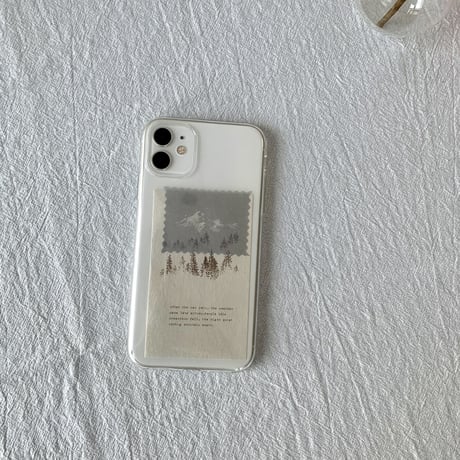 【N028】霧の森seriesiPhoneステッカーケース アレンジ iPhone17/17proクリアケース 挟む トレカ 緑の夏