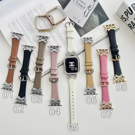 【N488】「保護ケース付き」アップル ウォッチ バンド レザー apple watch バンド レディース かわいい