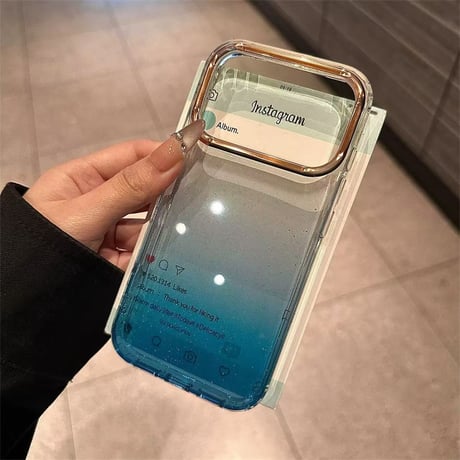 【N321】半透明 iphone17/16ケース グラデーション iphone ケース キラキラ メッキ
