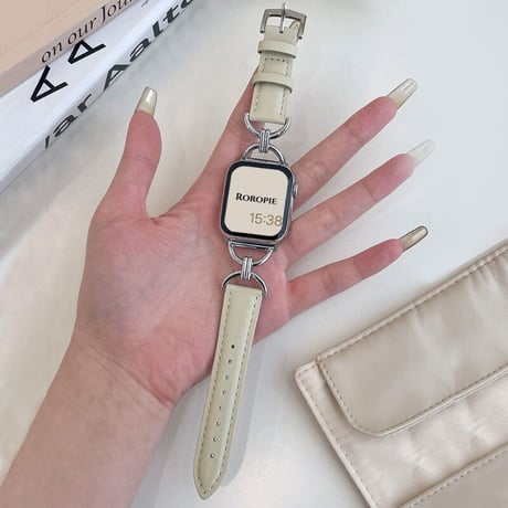 【N359】apple watchレザーバンド レディース アップル ウォッチ バンド ベージュ かわいい