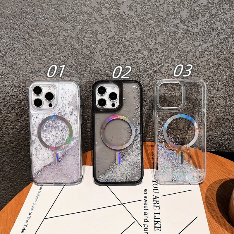 N396】magsafe 対応 ケース かわいい オーロラ iphone ケース