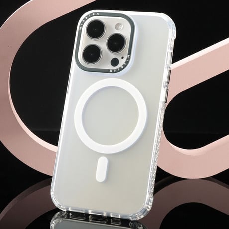 【N218】iPhone15 ピンクに合うケース MagSafe対応iPhone 15/15pro/14proクリアケース ブランド