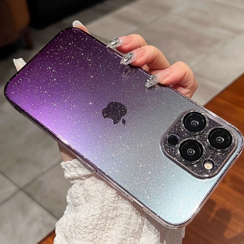 N483】キラキラ iphone15/14 ケース グラデーション iphone ケース ク
