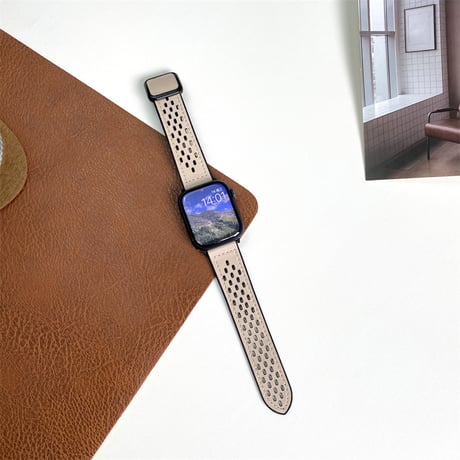 【N593】apple watchバンド 蒸れない 通気 性 アップル ウォッチ バンド マグネット「男女兼用」