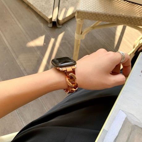 【N181】夏でも涼しいApple Watchバンド ステンレス+樹脂アップルワォッチバンド おしゃれ
