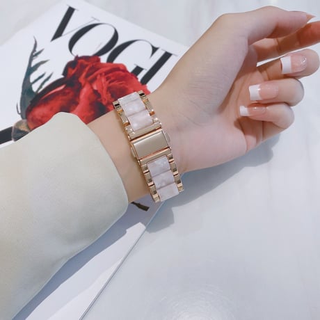 【N466】樹脂 × ステンレスアップルウォッチバンド applewatch バンド かわいい