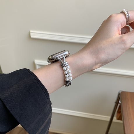 【N731】アップル ウォッチ バンド ブレスレット パール apple watch バンド かわいい