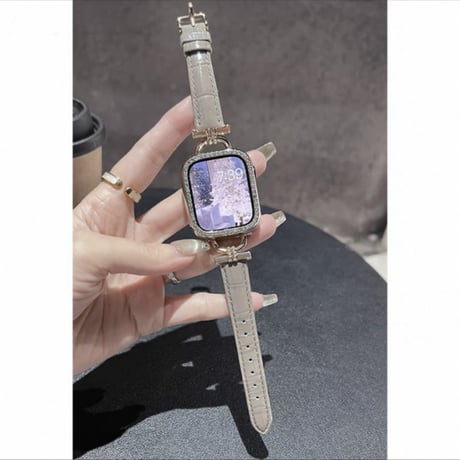 【N673】クロコダイル 型 押し apple watch バンド 革 アップルウォッチ バンド 女性 人気