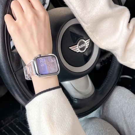 【N189】applewatchクリアバンド おすすめ アップルウォッチバンドとカバーのSET