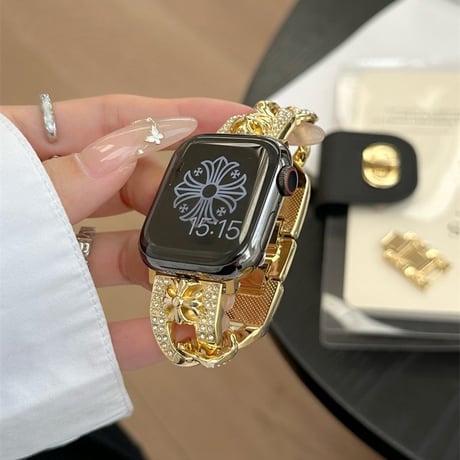 【N579】apple watch バンド キラキラ アップル ウォッチ チェーン バンド「男女兼用」