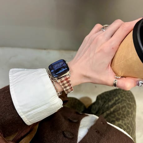【N663】ツイード アップル ウォッチ Series11/SE3対応 バンド おしゃれ apple watch バンド かわいい 冬