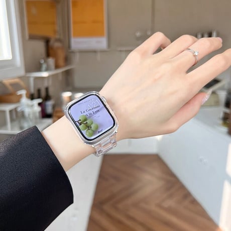 【N189】applewatchクリアバンド おすすめ アップルウォッチバンドとカバーのSET