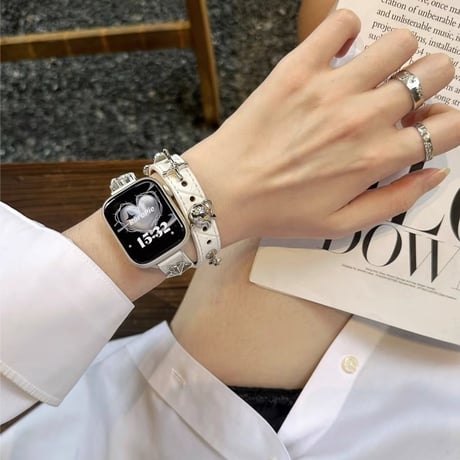 【N575】アップル ウォッチ 二 重 バンド apple watch バンド スタッズ かっこいい
