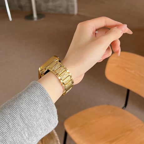 【N104】アップルウォッチ キラキラ バンド かわいい 女性 apple watch カバー＋バンドのset