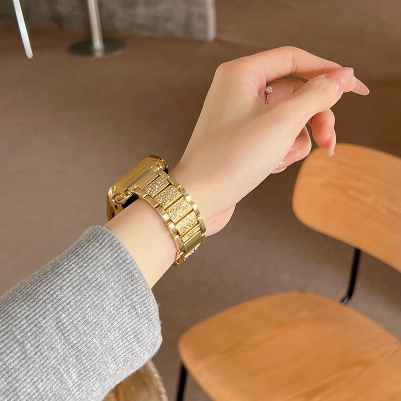 N104】アップルウォッチ キラキラ バンド かわいい 女性 apple