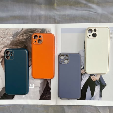 【N118】iPhone16/15/14ケース メタリックライン iPhone13mini/12pro maxケース ハード 高級レザー