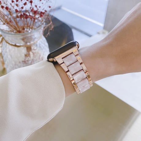 【N466】樹脂 × ステンレスアップルウォッチバンド applewatch バンド かわいい