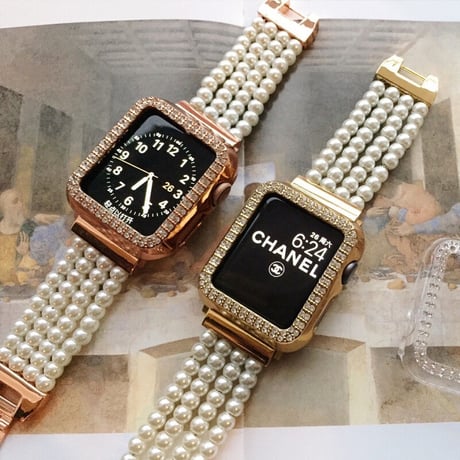 【N132】アップルウォッチ 7 カバー キラキラ 二重ラインストーン applewatch SEカバー 44mm 45mm 49mm