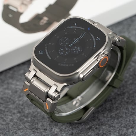 【N511】【ステンレス+シリコン】apple watch バンド メンズ 高級 アップル ウォッチ バンド アウトドア