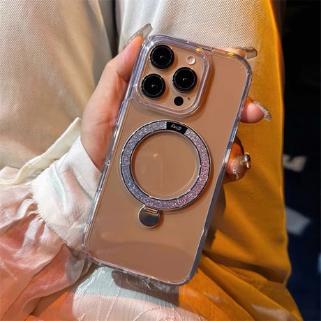 【N708】iphone ケース 透明 可愛い iPhone17/17pro/16pro クリアケース 女子 人気 マグスタンド付き