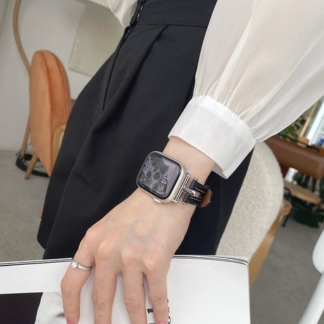 【N451】apple watchバンド 蒸れない アップルウォッチバンド 革 ｢夏にピッタリ！」