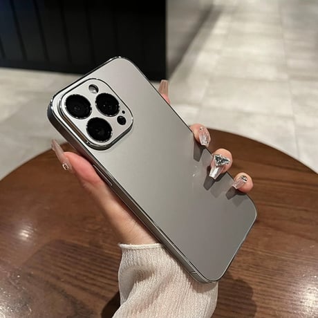 【N400】iphone17/17pro ケース シンプル おしゃれ iphone 16proケース メタリック カメラ保護