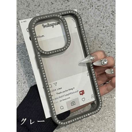 「N715」iphone ケース 透明 可愛い iphoneケース ストーンデコ 韓国