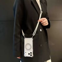 【N714】iphone17/16pro ケース ショルダー クリア magsafe ケース スタンド 付き