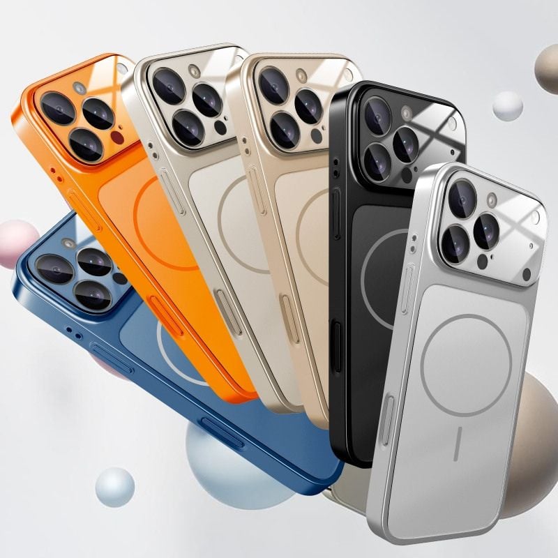 N744】高品質 iphone17pro オレンジ に 合う ケース マット・ガラス iph