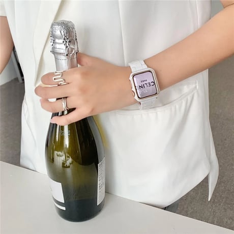 【N201】「apple watchカバー付き」アップルウォッチ バンド べっ甲 apple watch バンド 店舗 set